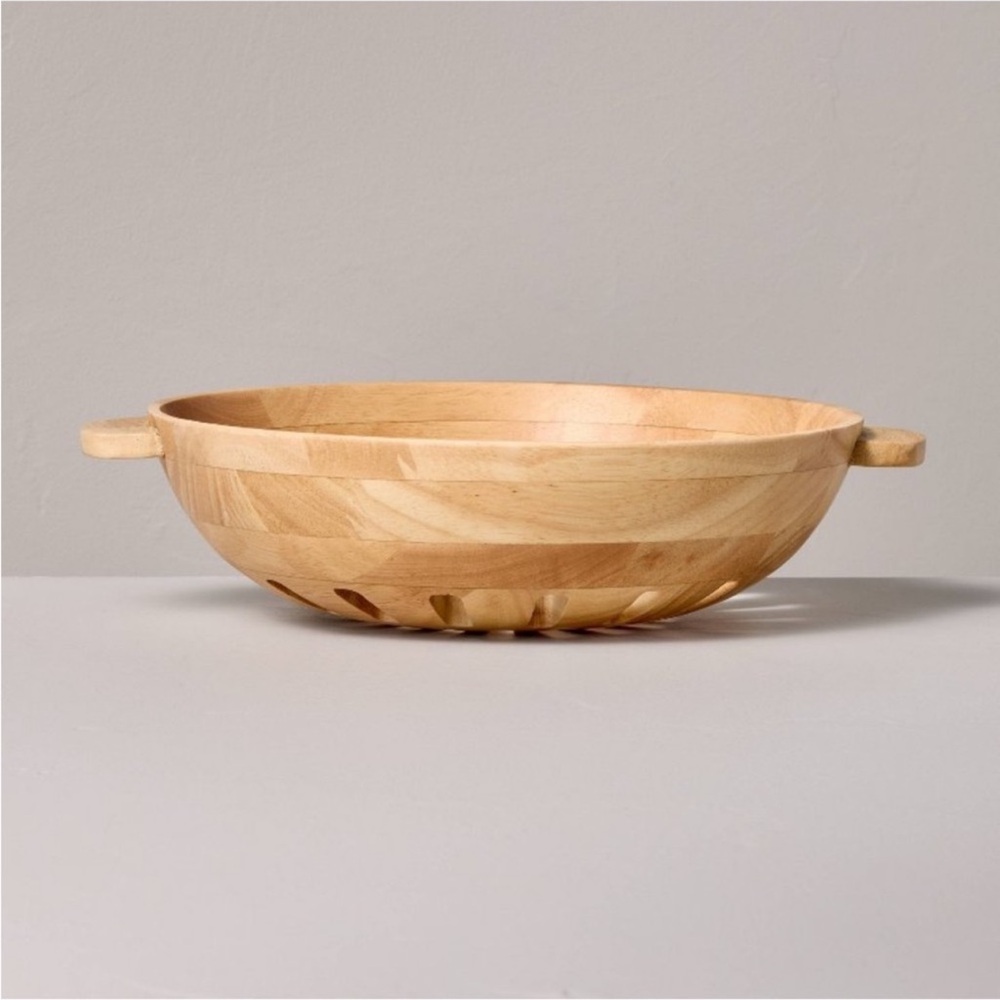 42oz Wooden Harvest Light Wood Berry Bowl Natural - Hearth & Hand™ with Magnolia